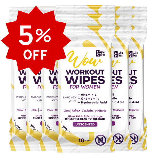 Work Out Wipes for Women - Unscented 6 Pack 3 mo Supply