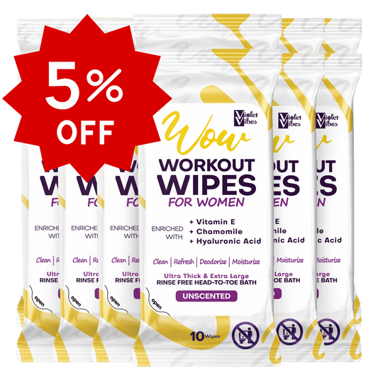 Work Out Wipes for Women - Unscented 4 Pack 3 mo Supply