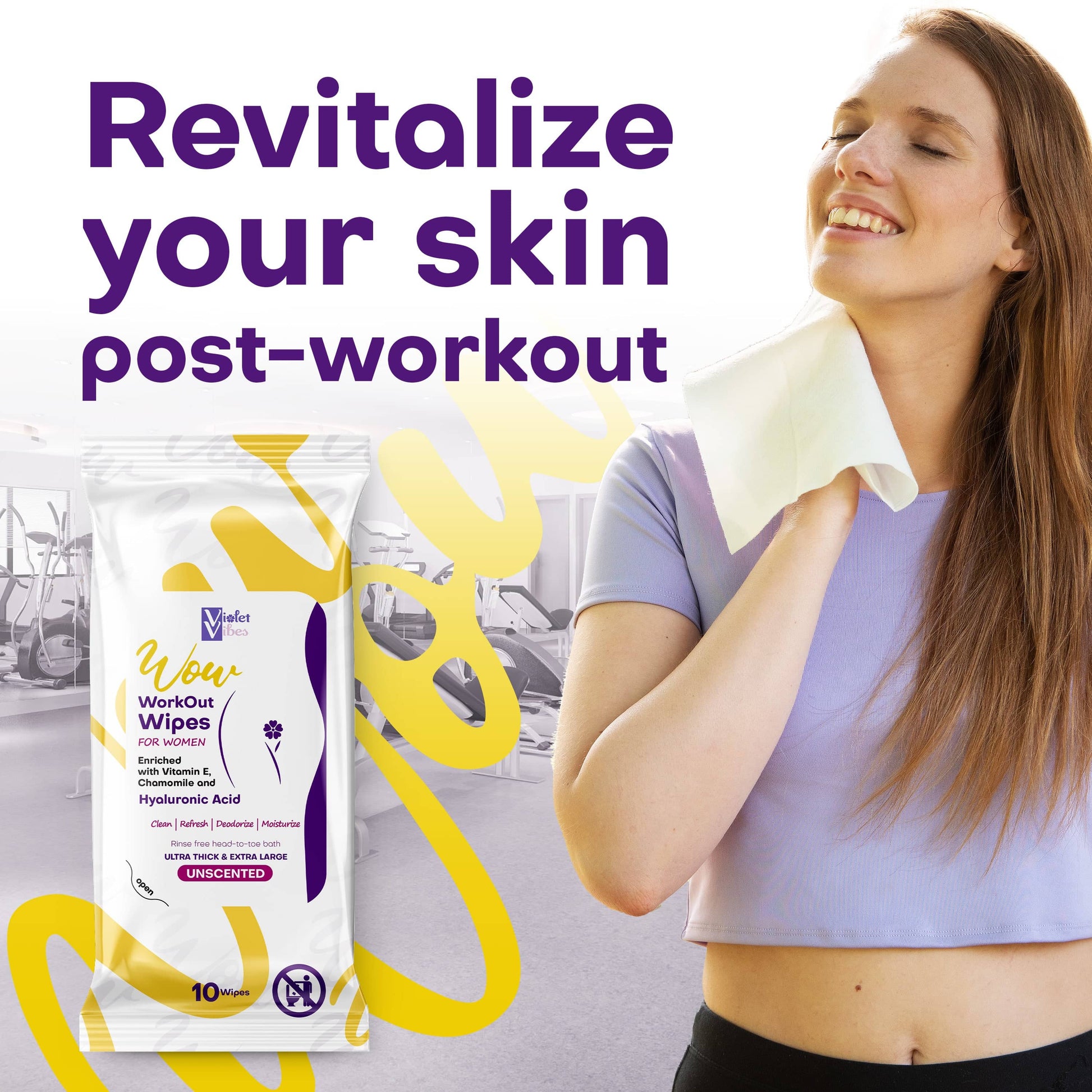 Work Out Wipes for Women - Unscented 2 Pack